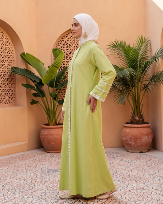 Chikankari Abaya With Front Open Design
