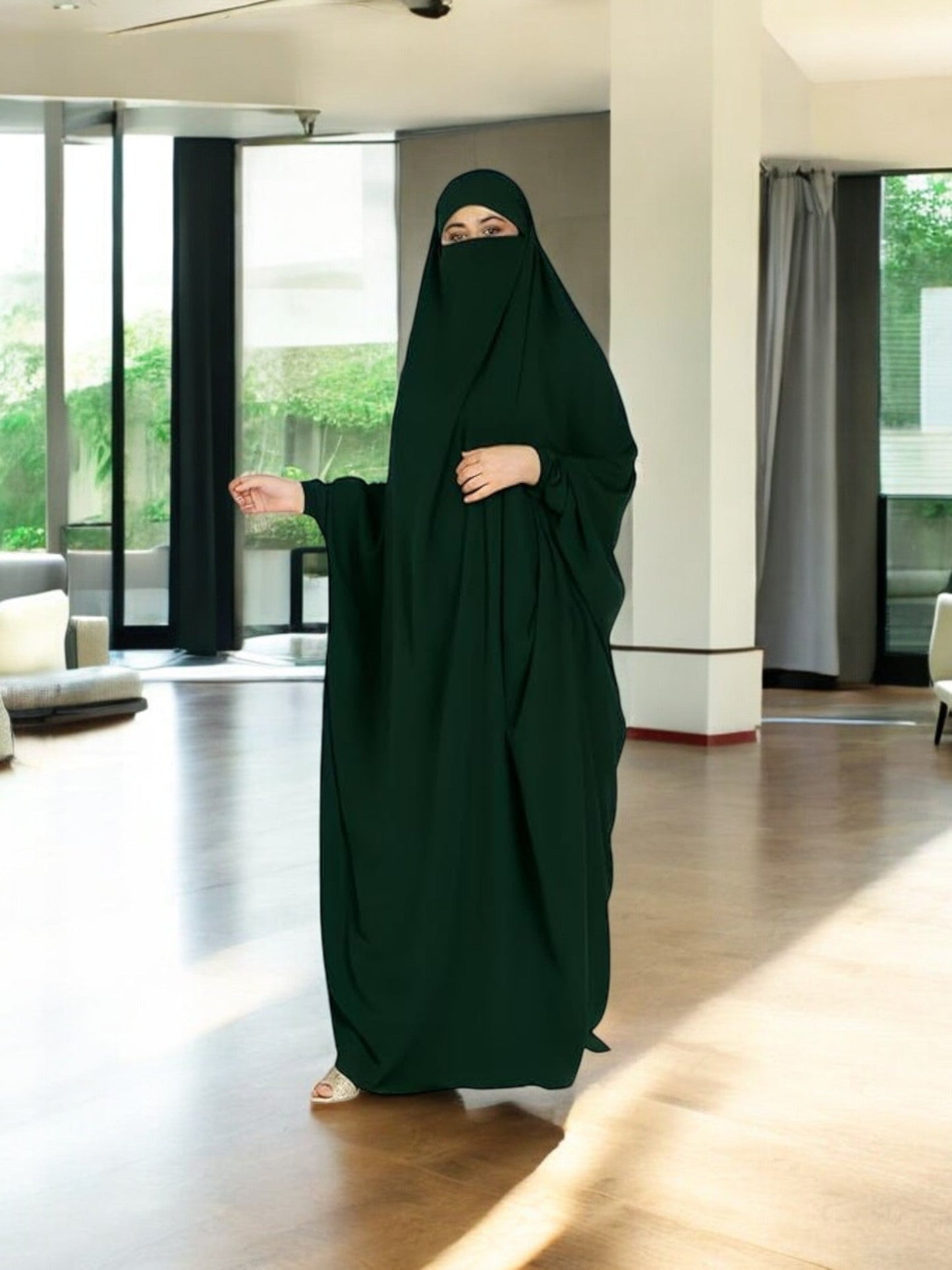 One Piece Jilbab With Adjustable Nose Piece
