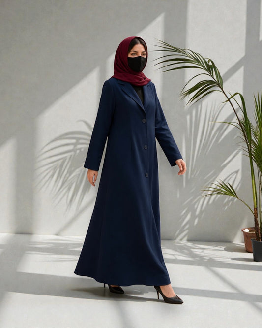 Coat Abaya With Lapel Collar