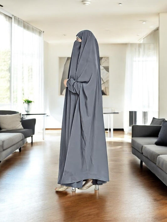 One Piece Jilbab With Adjustable Nose Piece