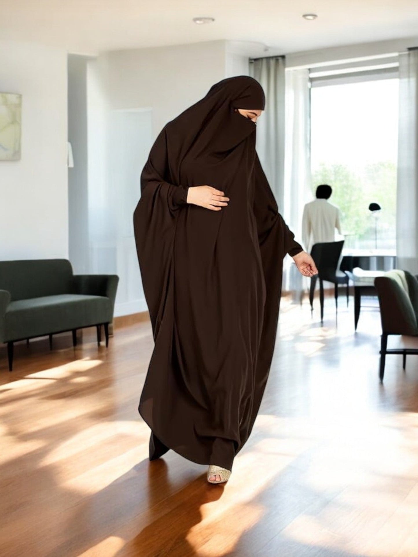 One Piece Jilbab With Adjustable Nose Piece