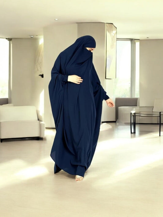 One Piece Jilbab With Adjustable Nose Piece