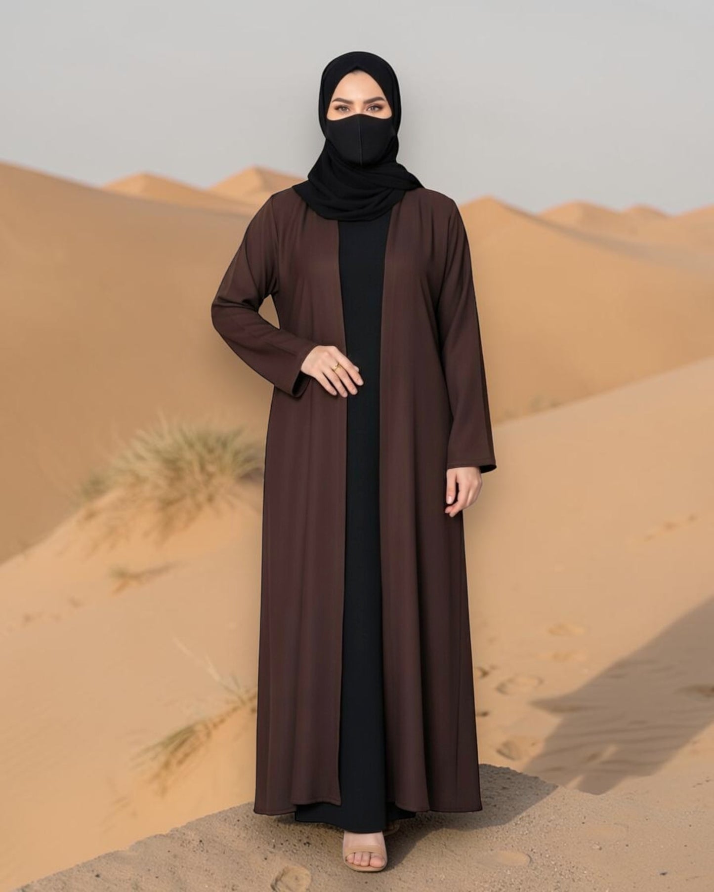 Shrug Style Abaya With Draped Panels