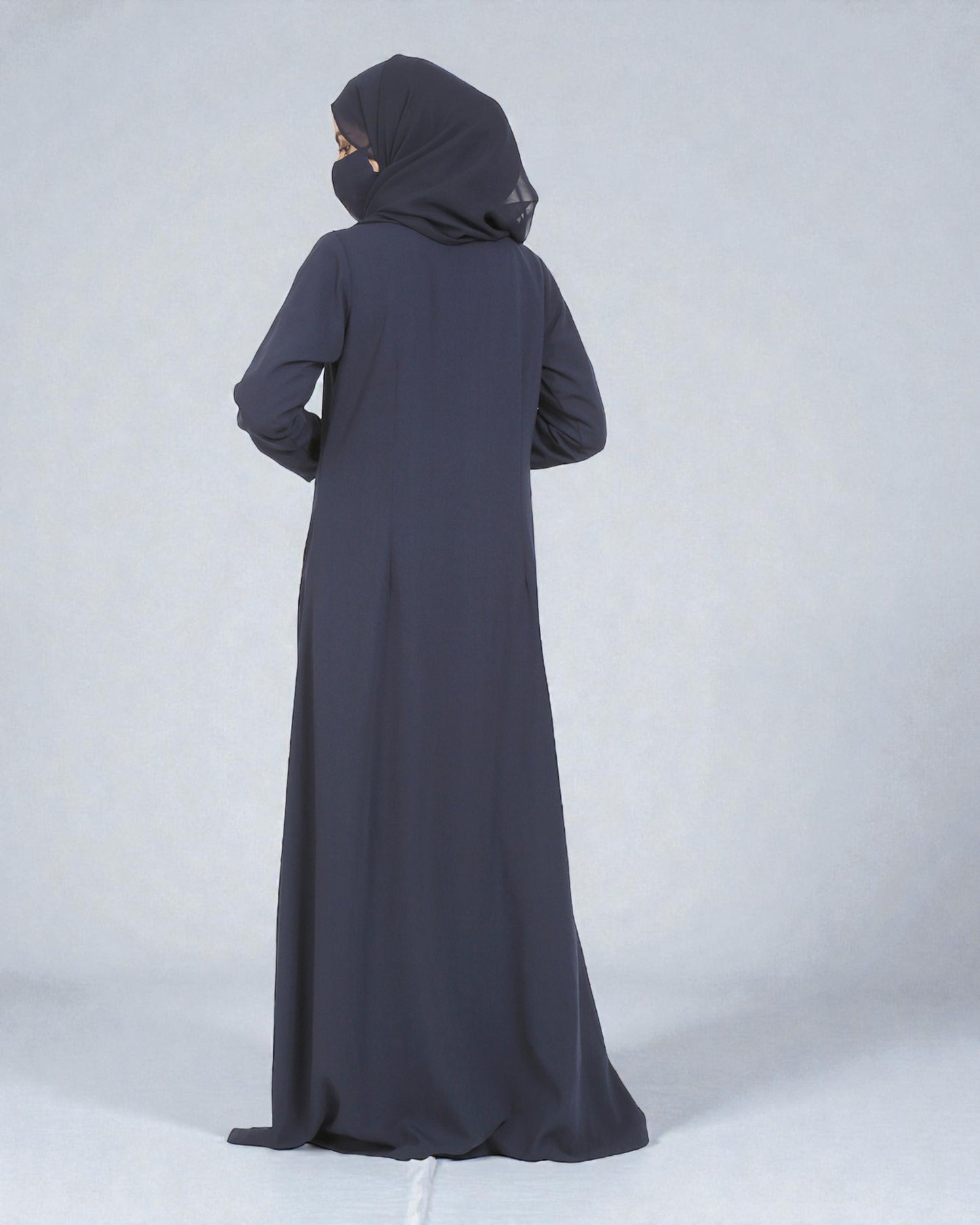 Musheco-Front Open Abaya With Buttons
