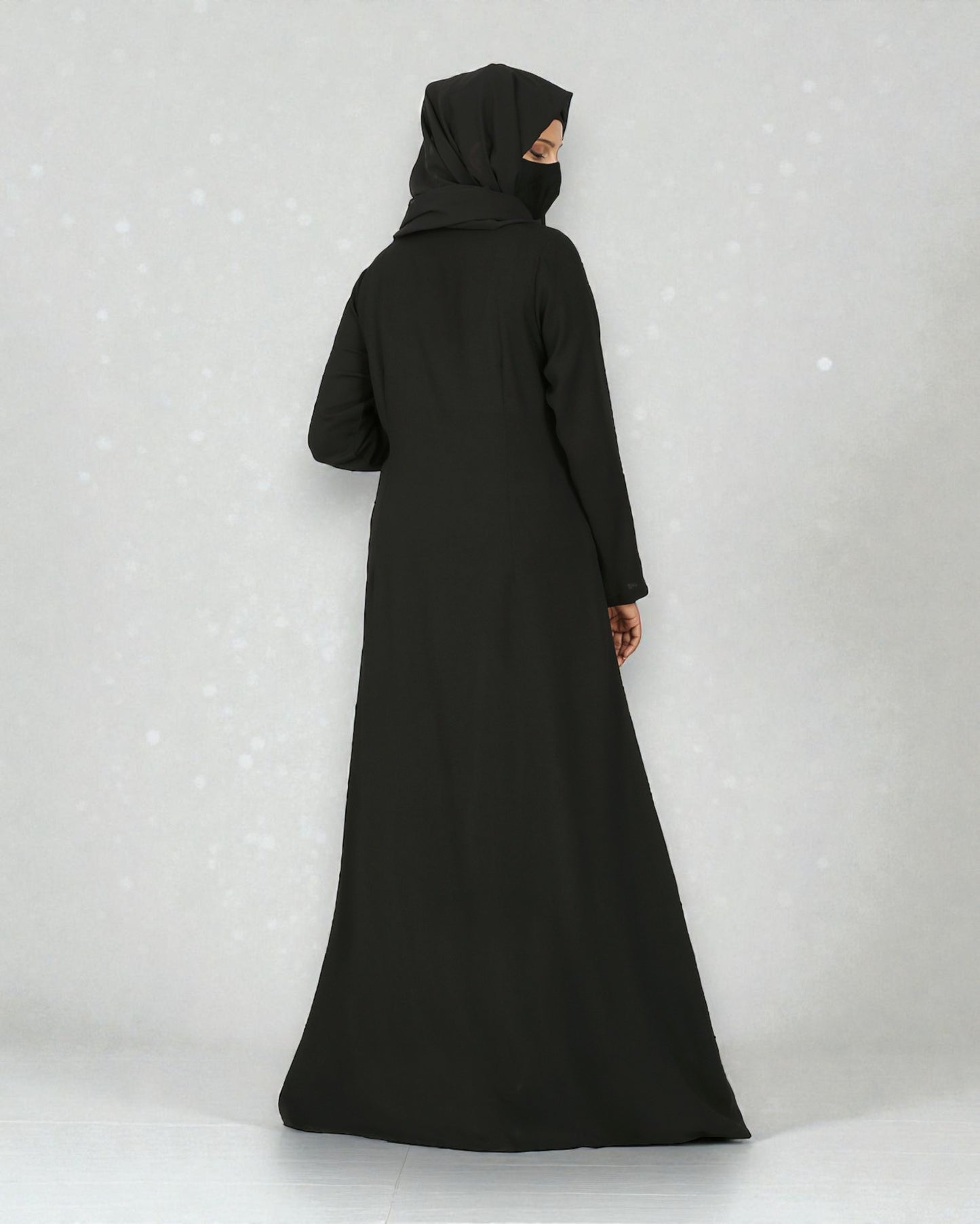 Musheco-Front Open Abaya With Buttons