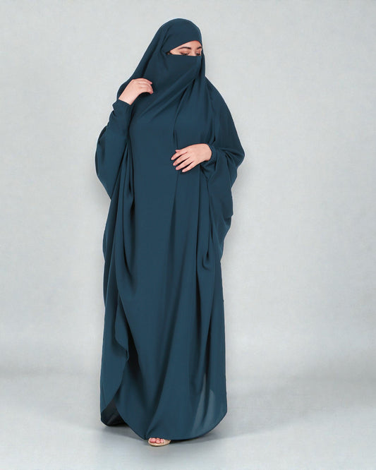 One Piece Jilbab With Adjustable Nose Piece