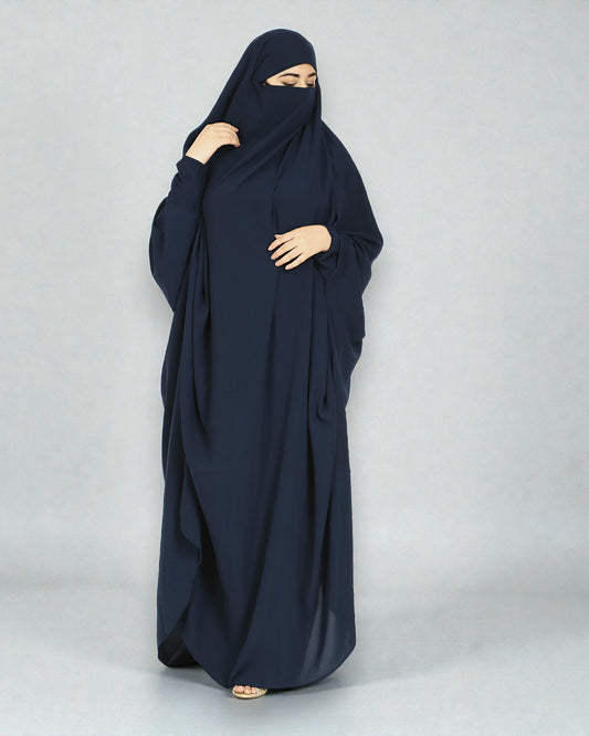 One Piece Jilbab With Adjustable Nose Piece