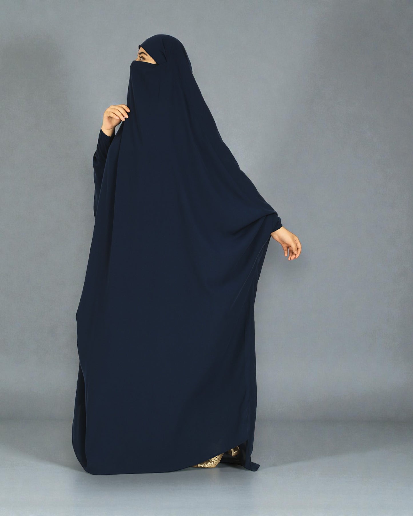 One Piece Jilbab With Adjustable Nose Piece