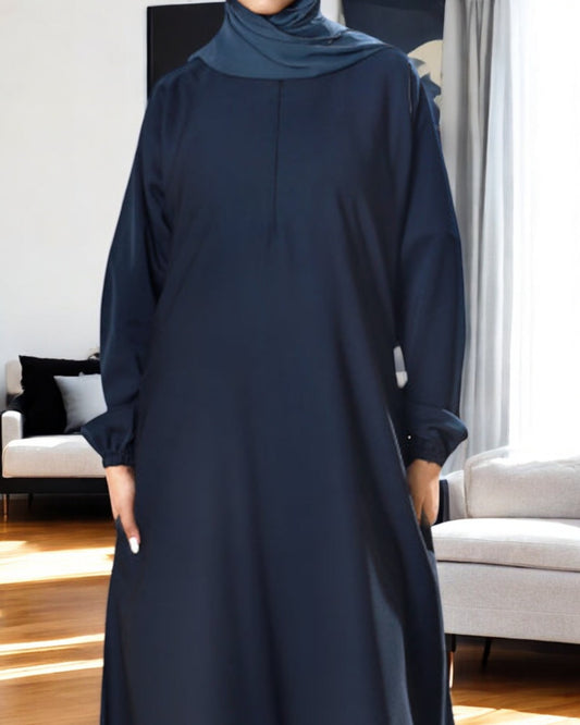 A-Line Firdaus Fabric Abaya with Zipper Opening
