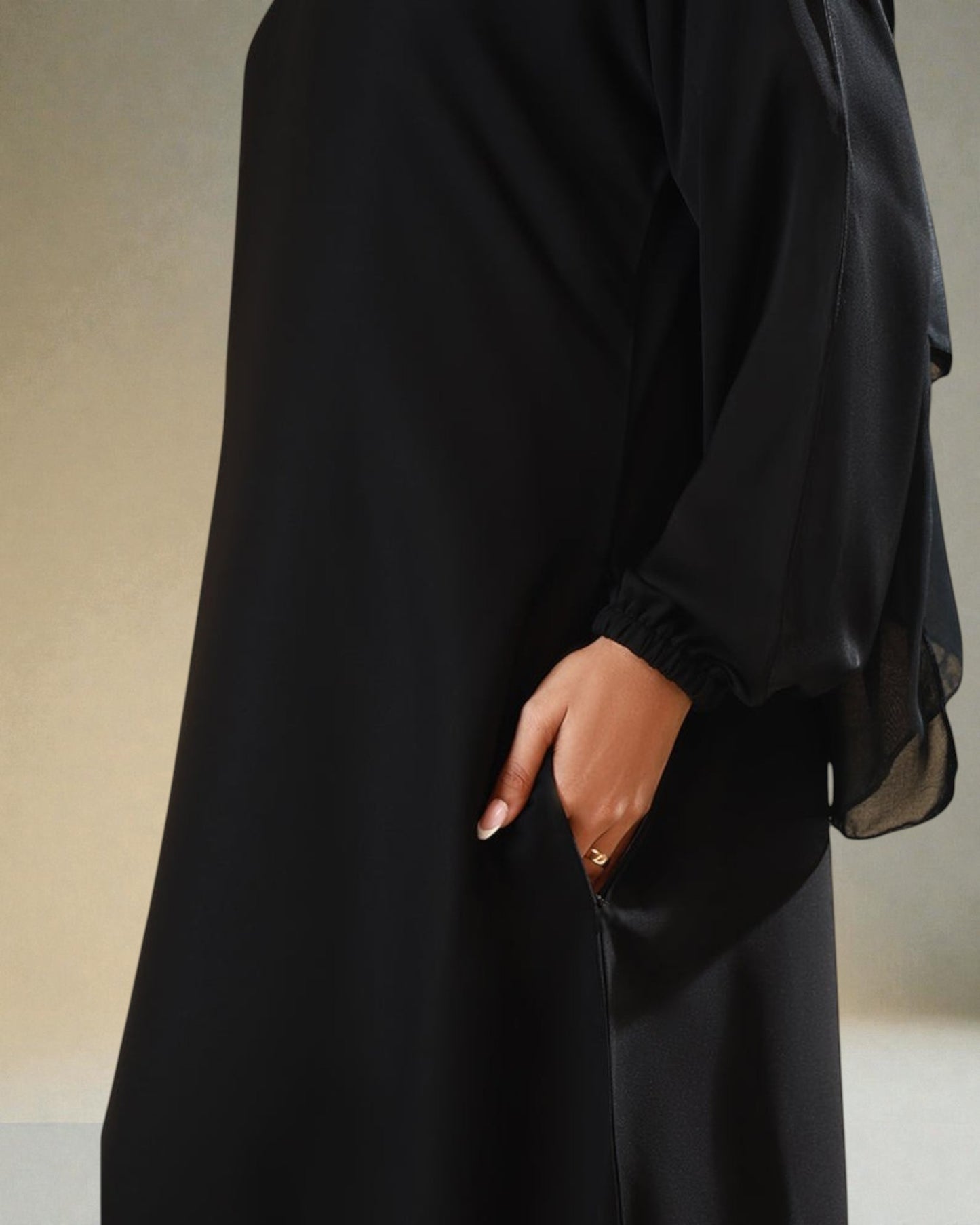 A-Line Firdaus Fabric Abaya with Loop Buttons