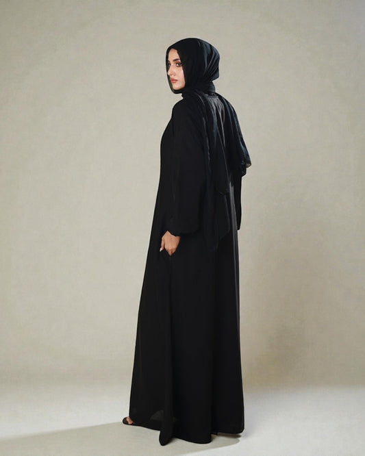 A-Line Firdaus Fabric Abaya with Loop Buttons