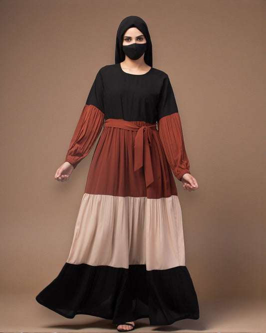 Multi Colored and Multi-Tiered Maxi Dress.