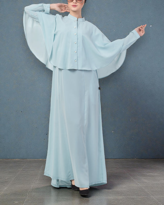 Musheco-Abaya With Detachable Cape In Firdaus Fabric