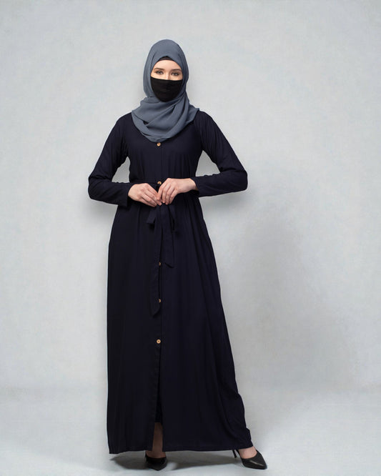 Elegant Front Open Summer Abaya Dress in Rayon Fabric