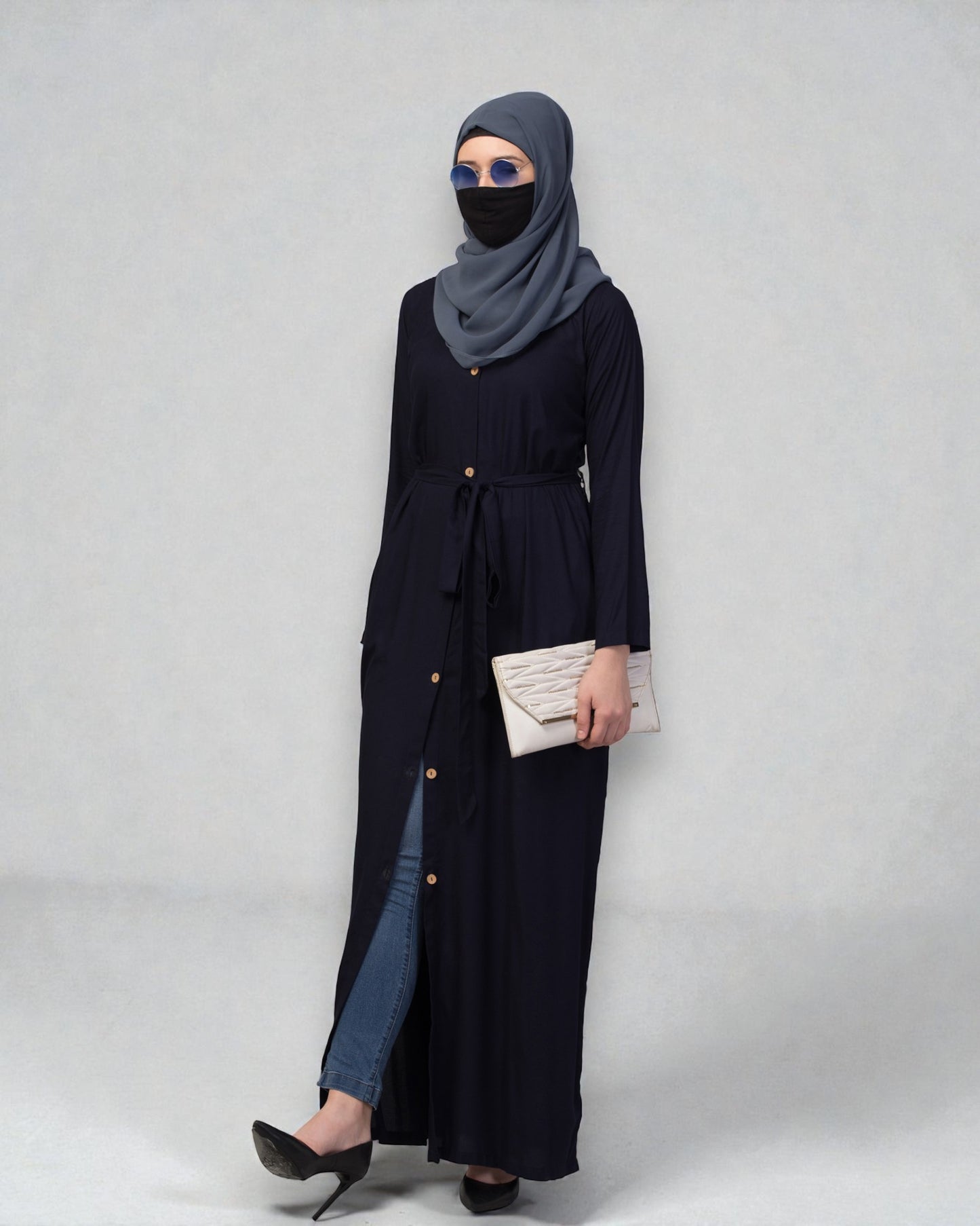 Elegant Front Open Summer Abaya Dress in Rayon Fabric
