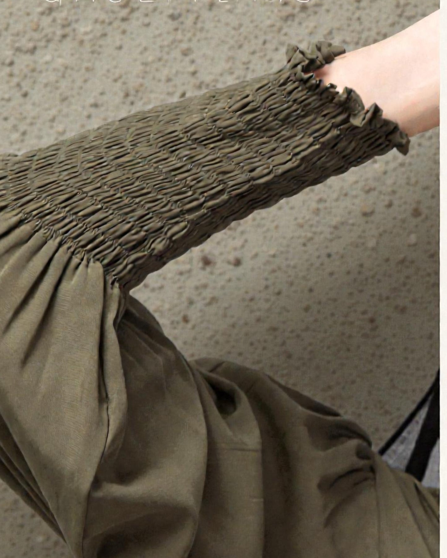 "Designer Front Open Abaya: Firdaus Fabric with Puffy Shoulders and Mandarin Collar"