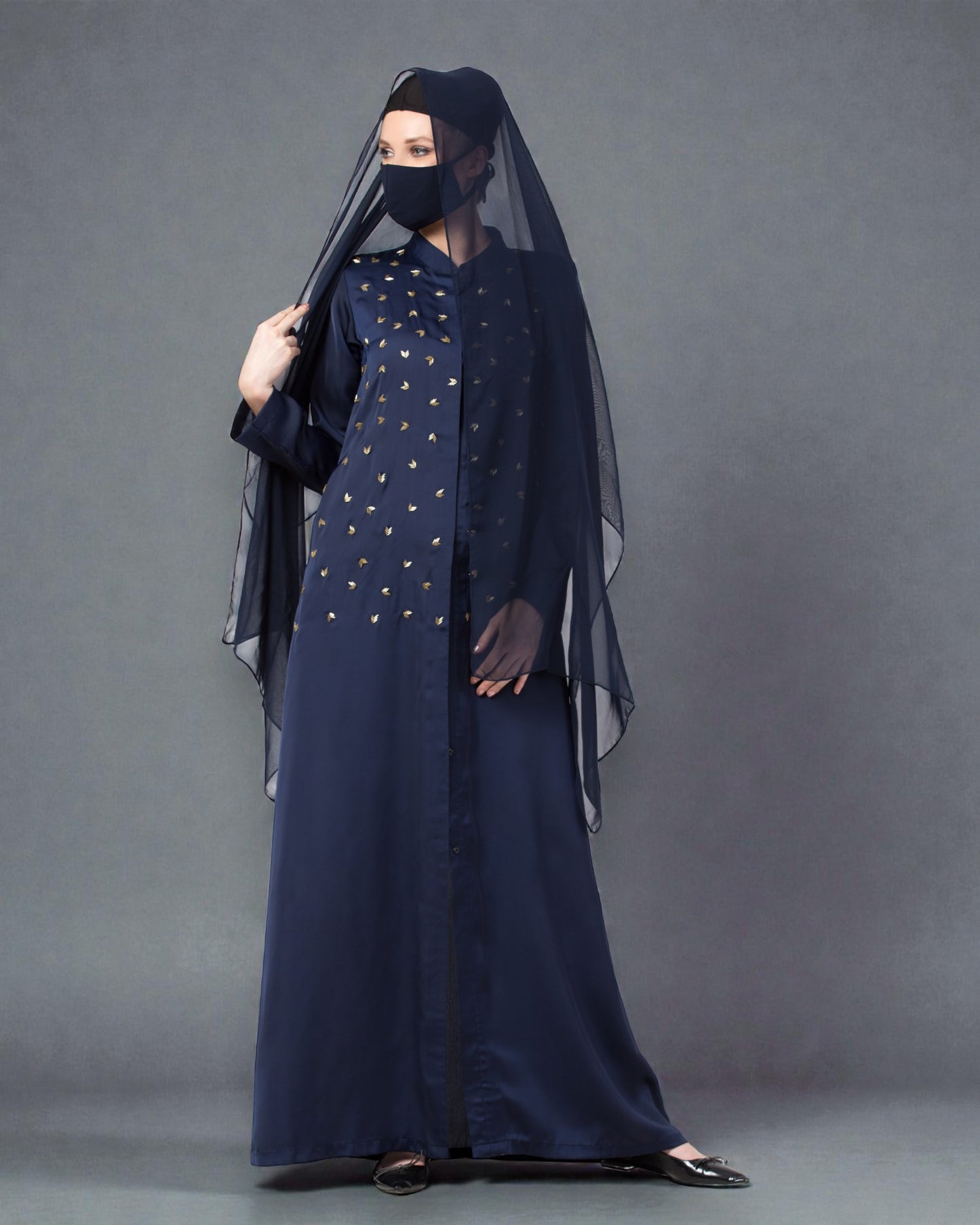 Musheco-Modest Dress With Hand Work Embellishments