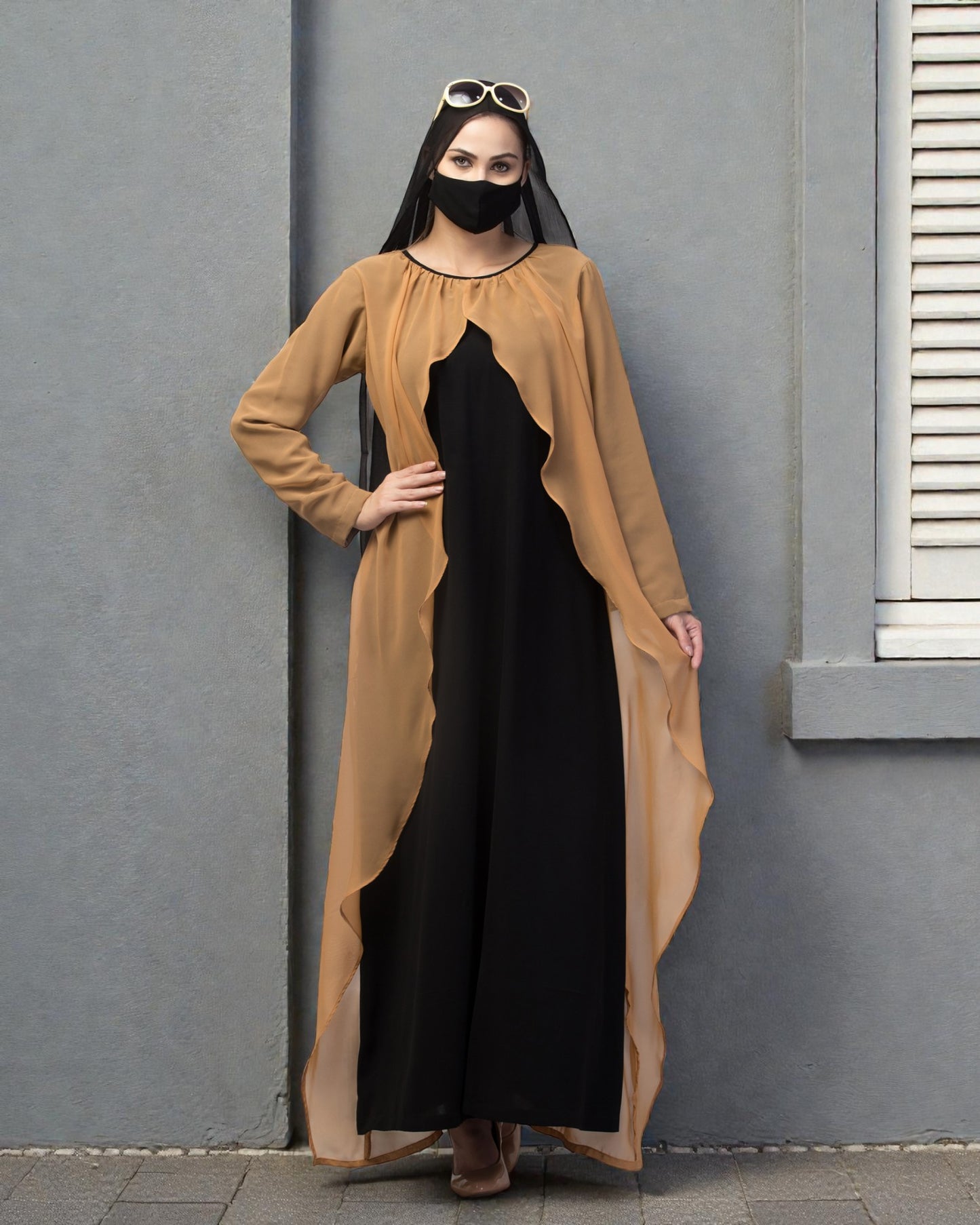 Musheco- Dual Layer Dress In Abaya Fit