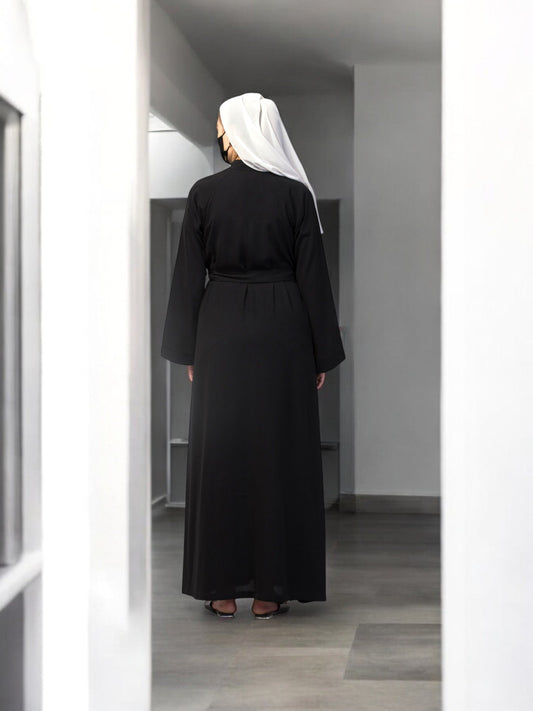 Front Open Abaya With Side Pockets