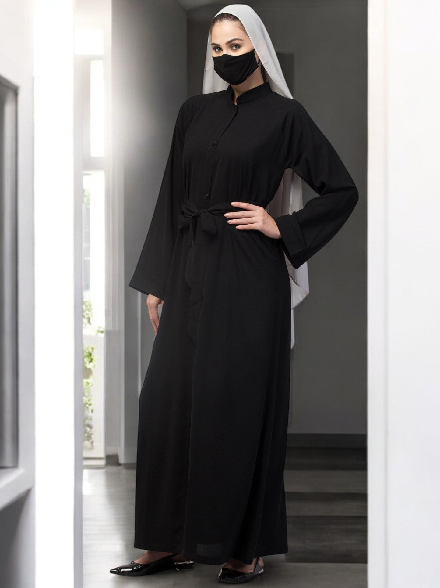 Front Open Abaya With Side Pockets