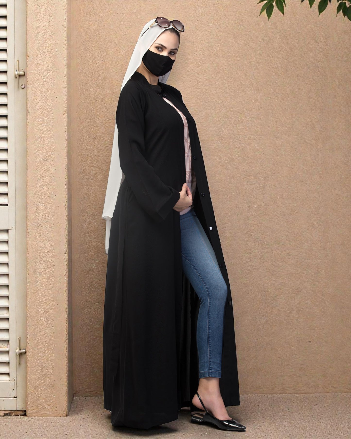 Front Open Abaya In Firdaus fabric With Pockets