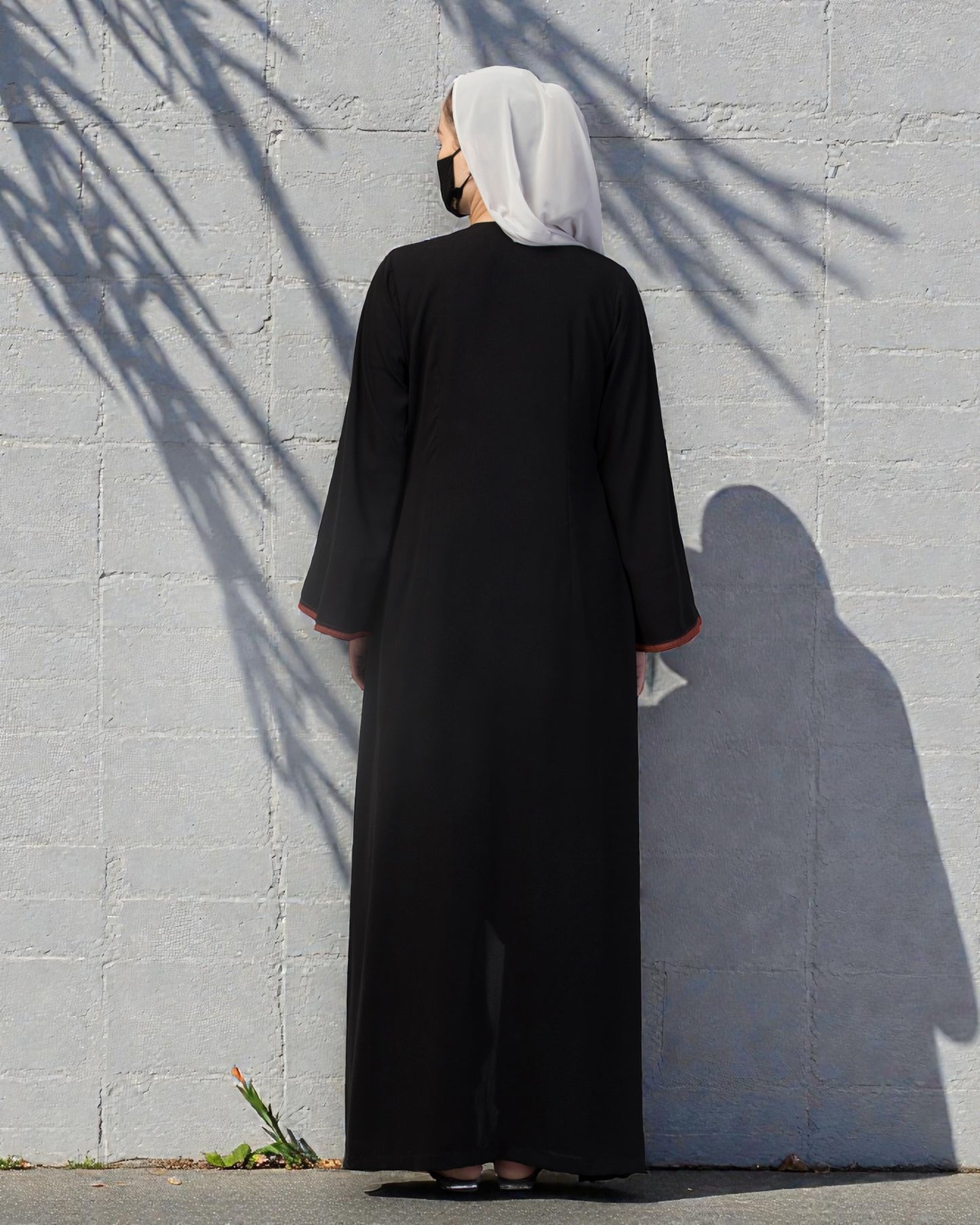 Open Abaya Like Dress With Falling Shrug Line Panels