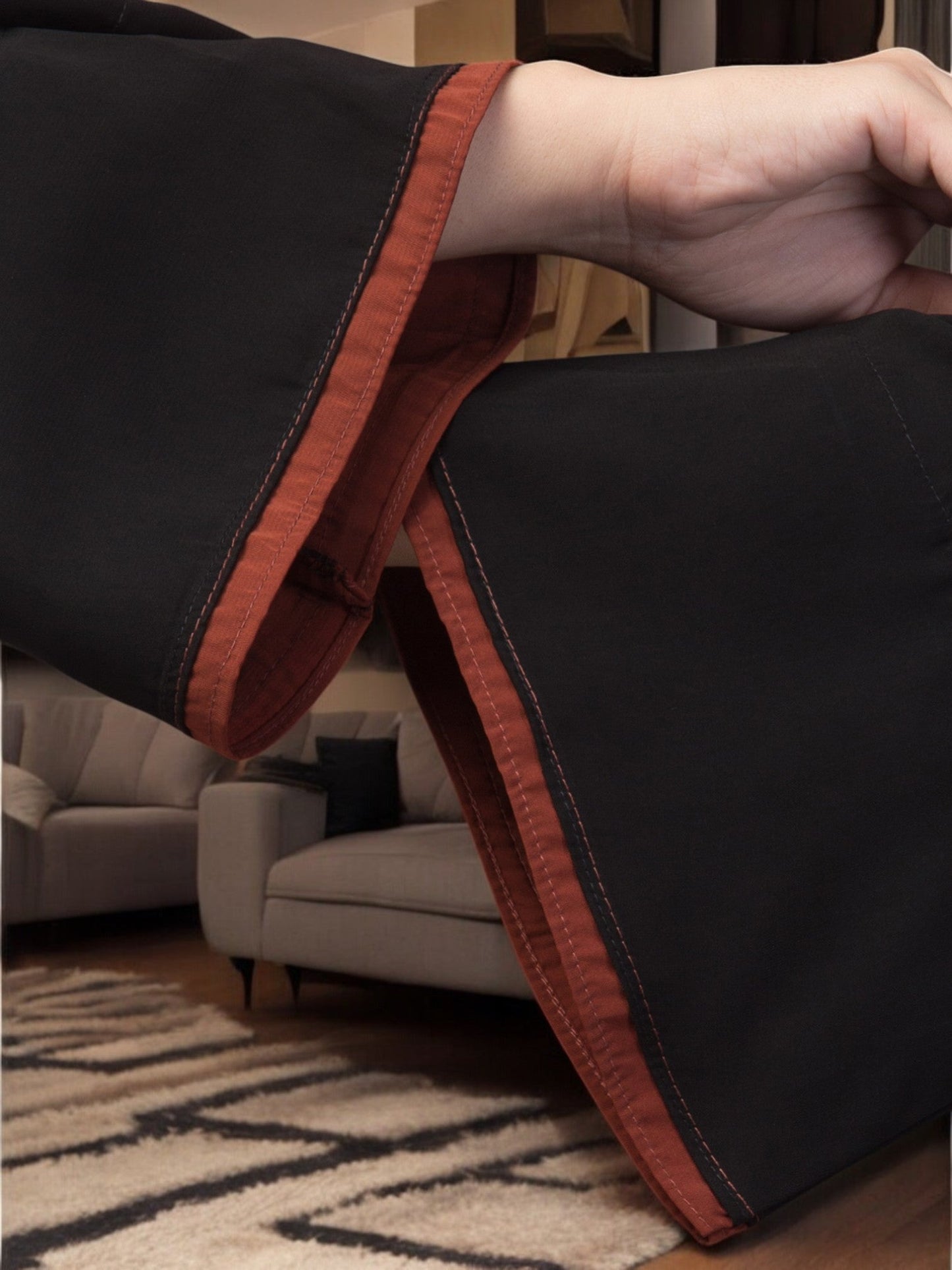 Open Abaya Like Dress With Falling Shrug Like Panels