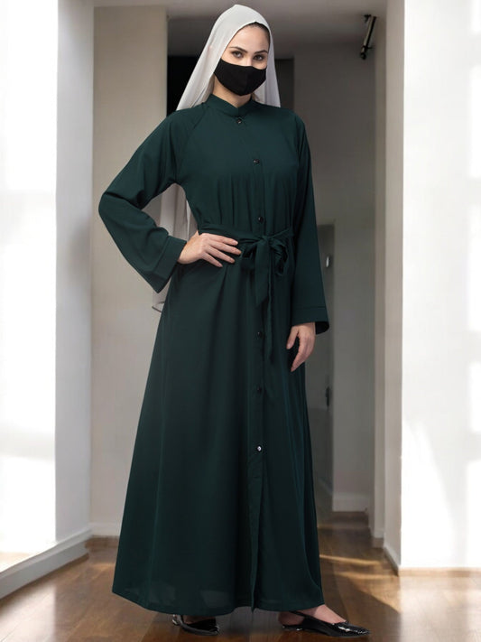 Front Open Abaya With Side Pockets