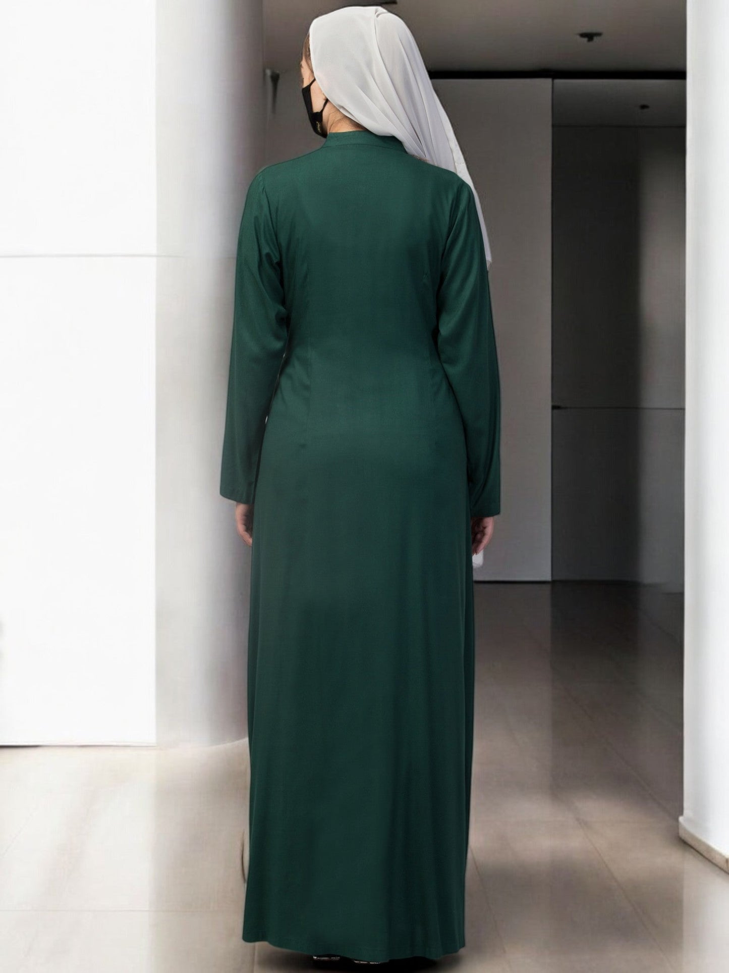 Front Open Abaya In Rayon fabric With Pockets