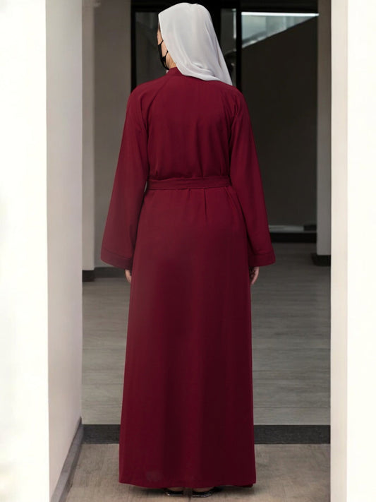 Front Open Abaya With Side Pockets