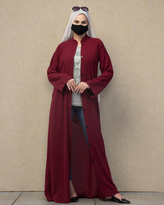 Front Open Abaya In Firdaus fabric With Pockets & Belt