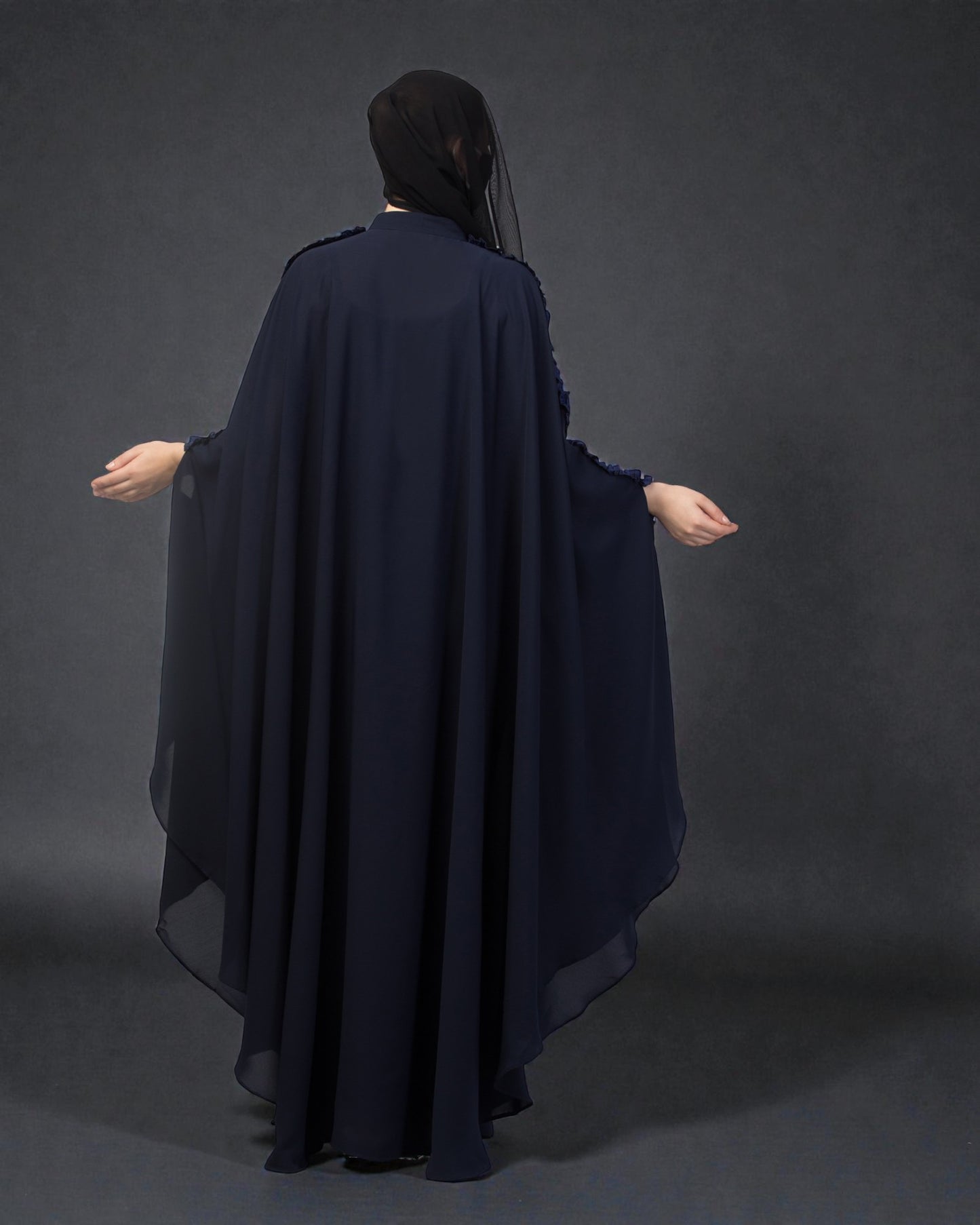 Plain Color Irani Kaftan With Ruffles.