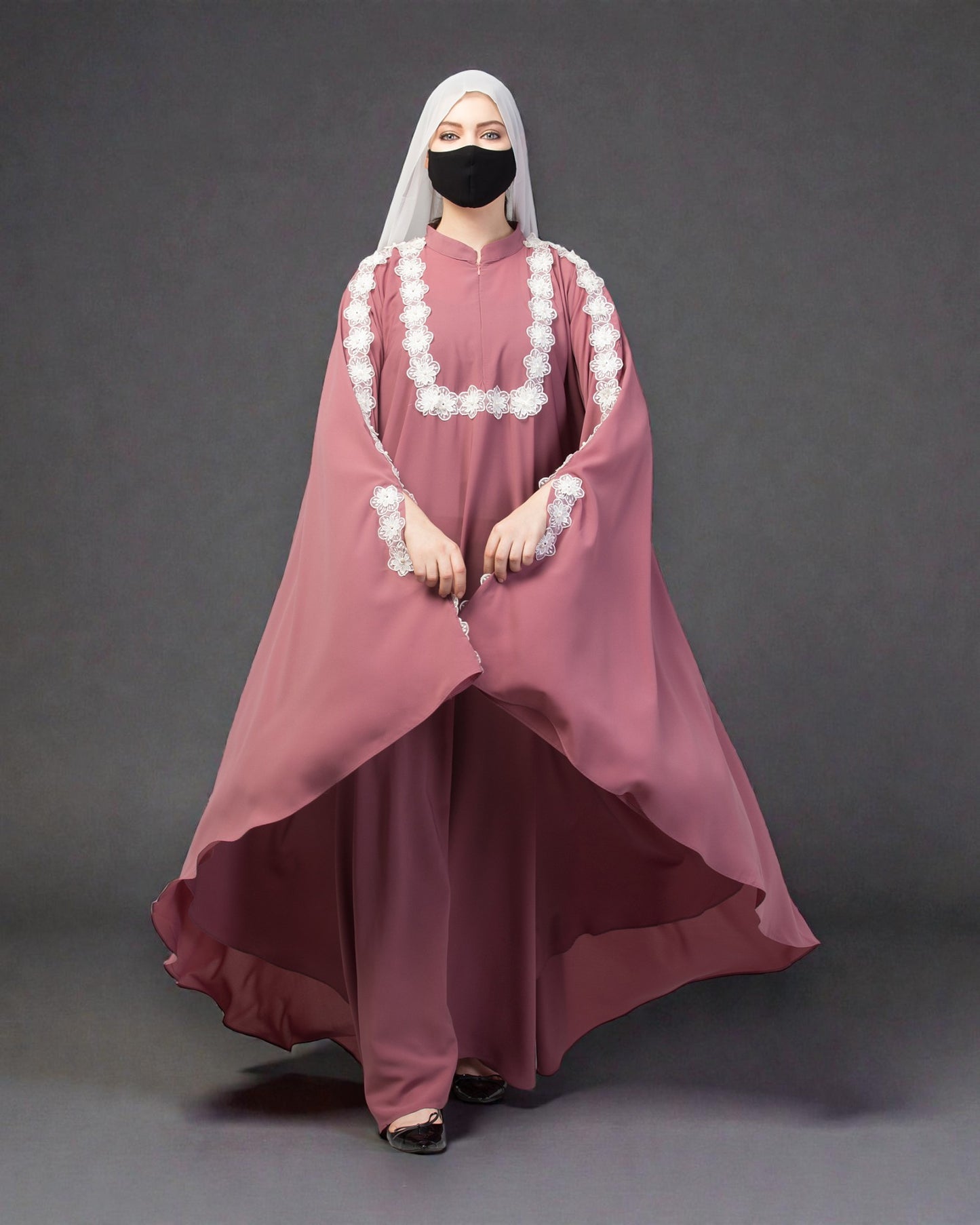 Irani Kaftan With Beautiful Floral Lacework