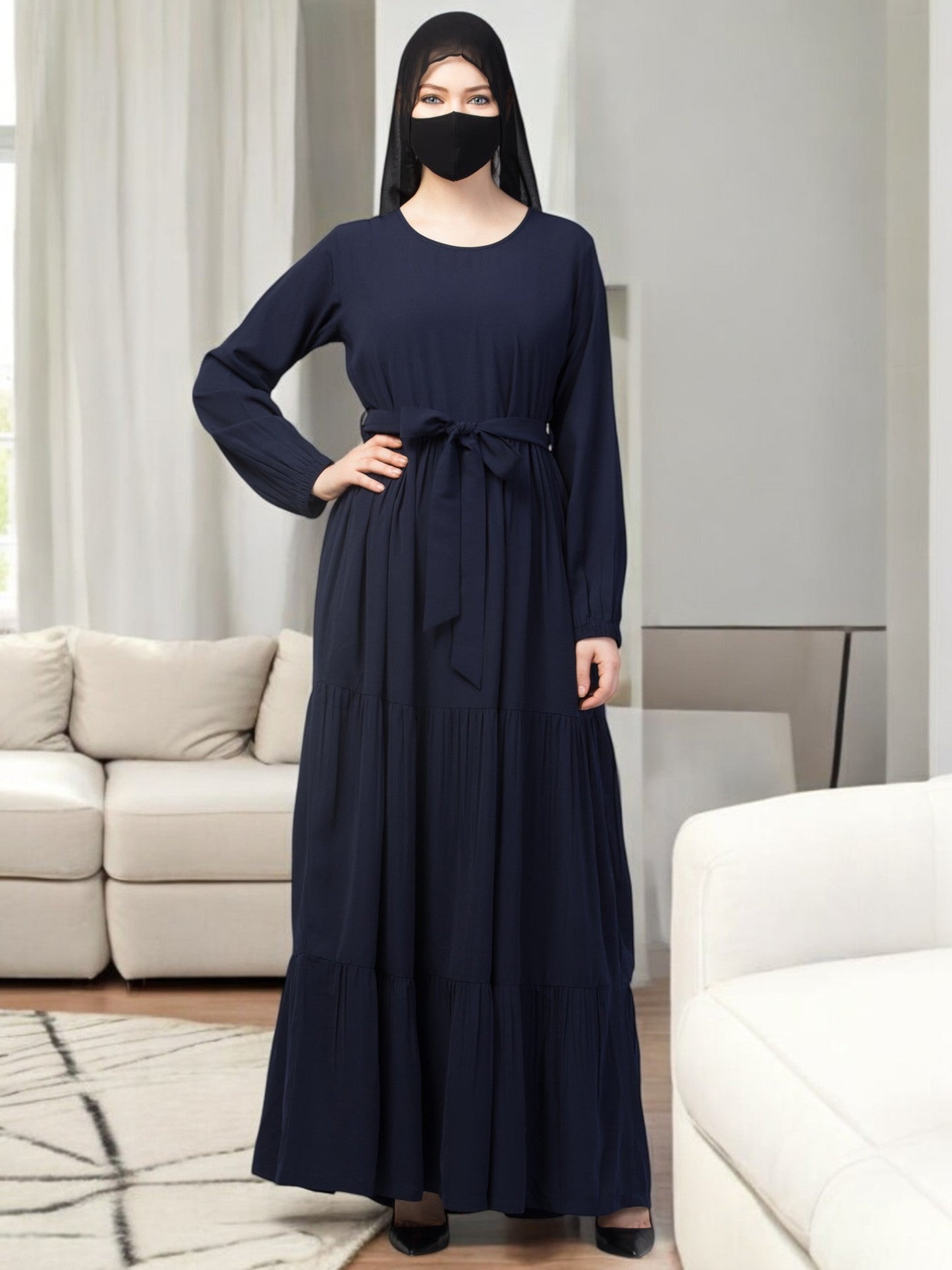 Four Tiered Abaya With Frills