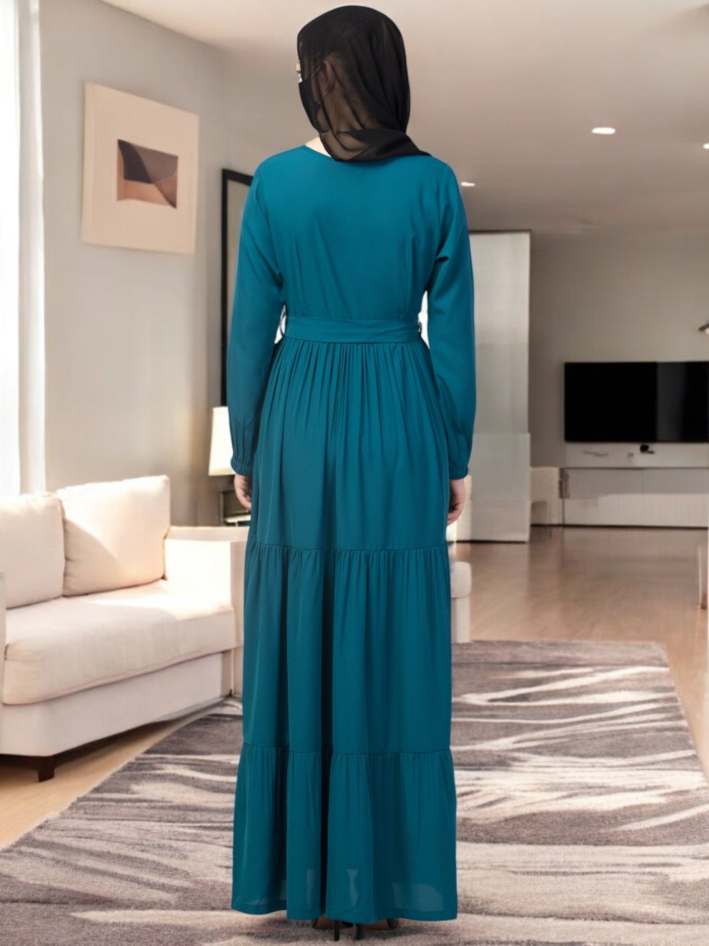 Four Tiered Abaya With Frills