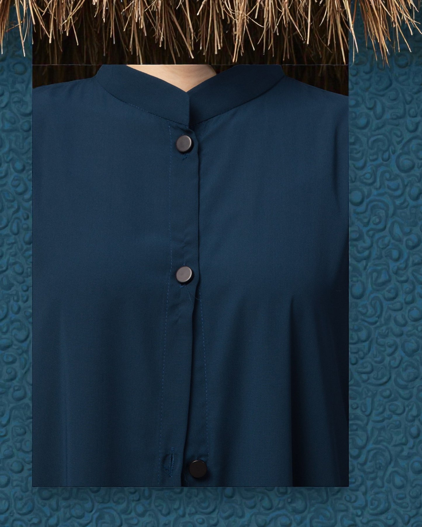 Front Open Abaya With Cuffed Sleeves