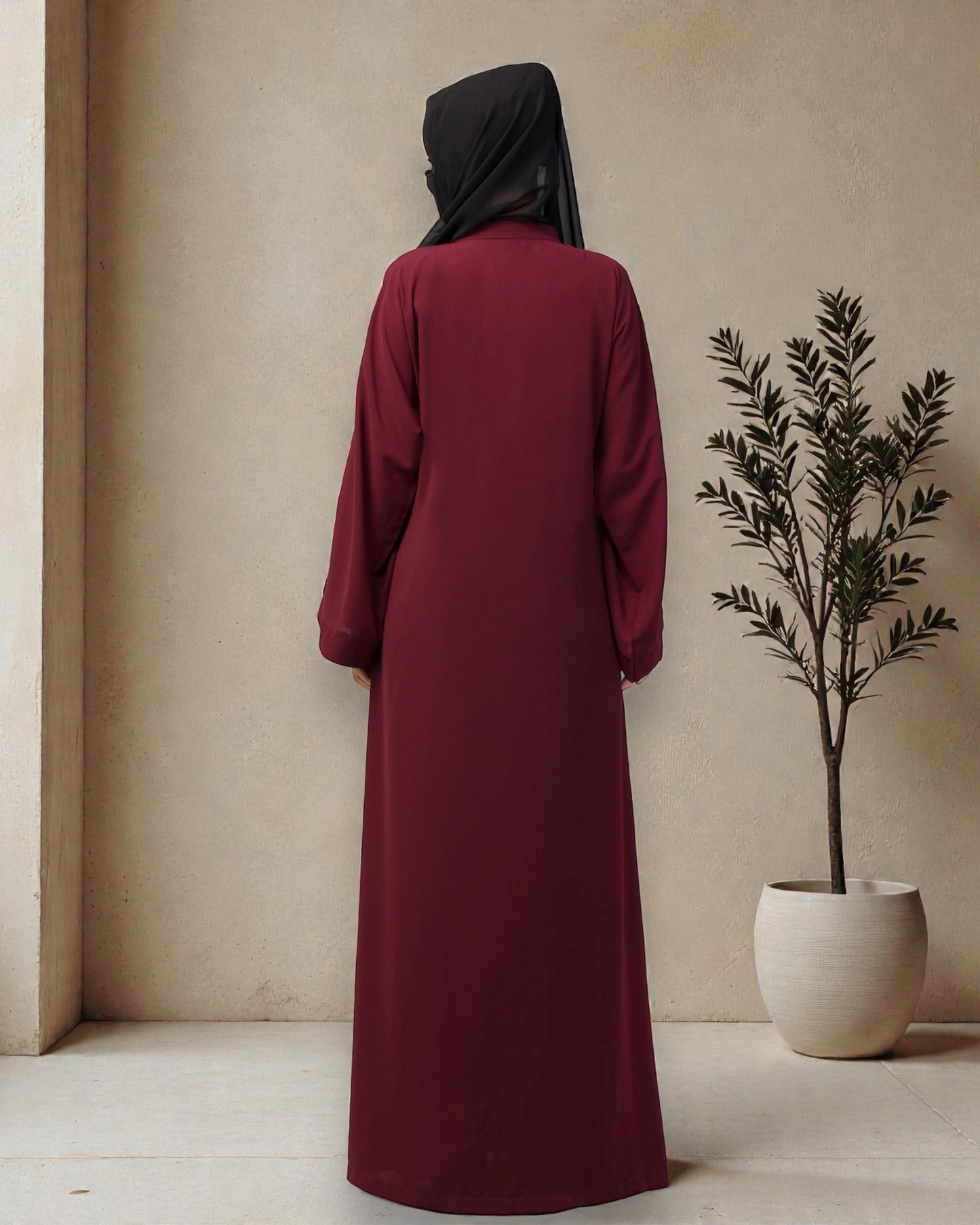 Front Open Abaya With Kimono Sleeves