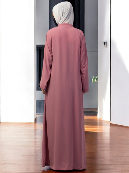 Front Open Abaya With Kimono Sleeves & Belt