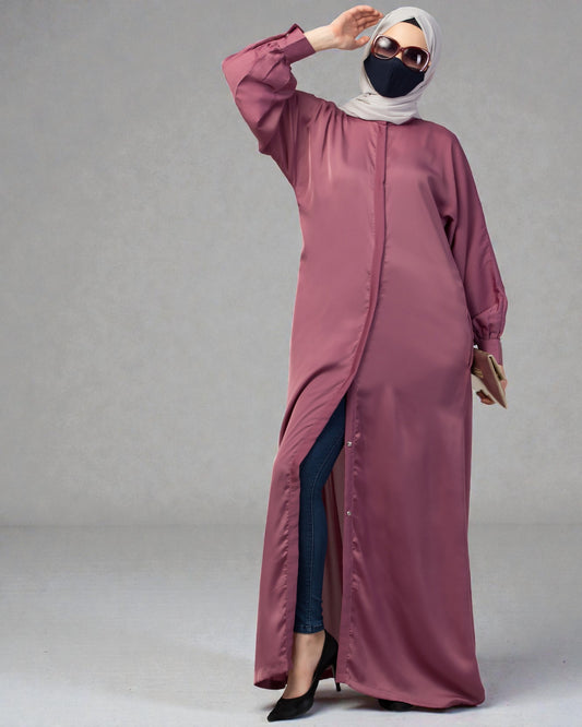 Front Open Nida Abaya With Cuff & Placket