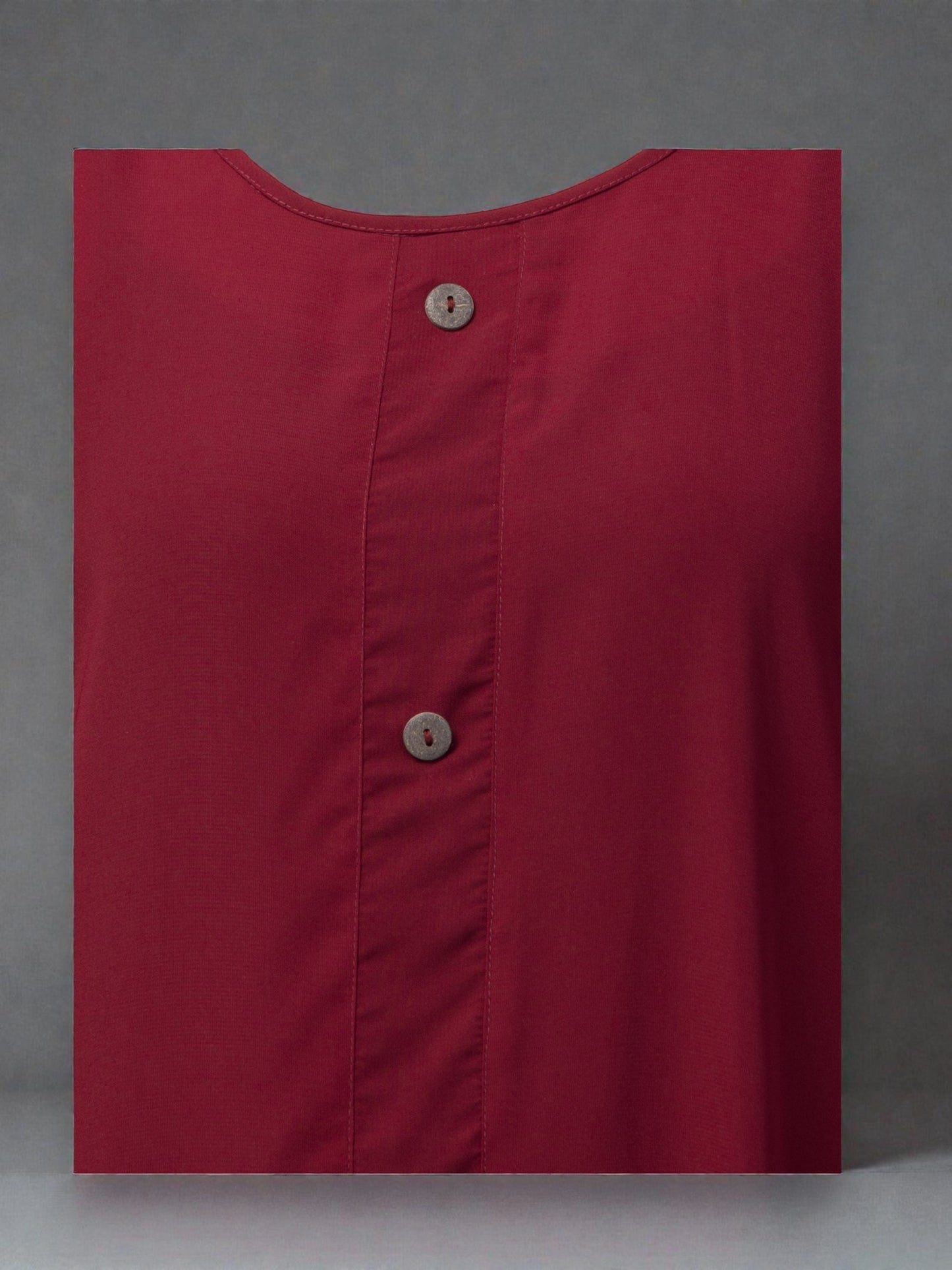 Closed Abaya With Show Buttons & Pleated Hem