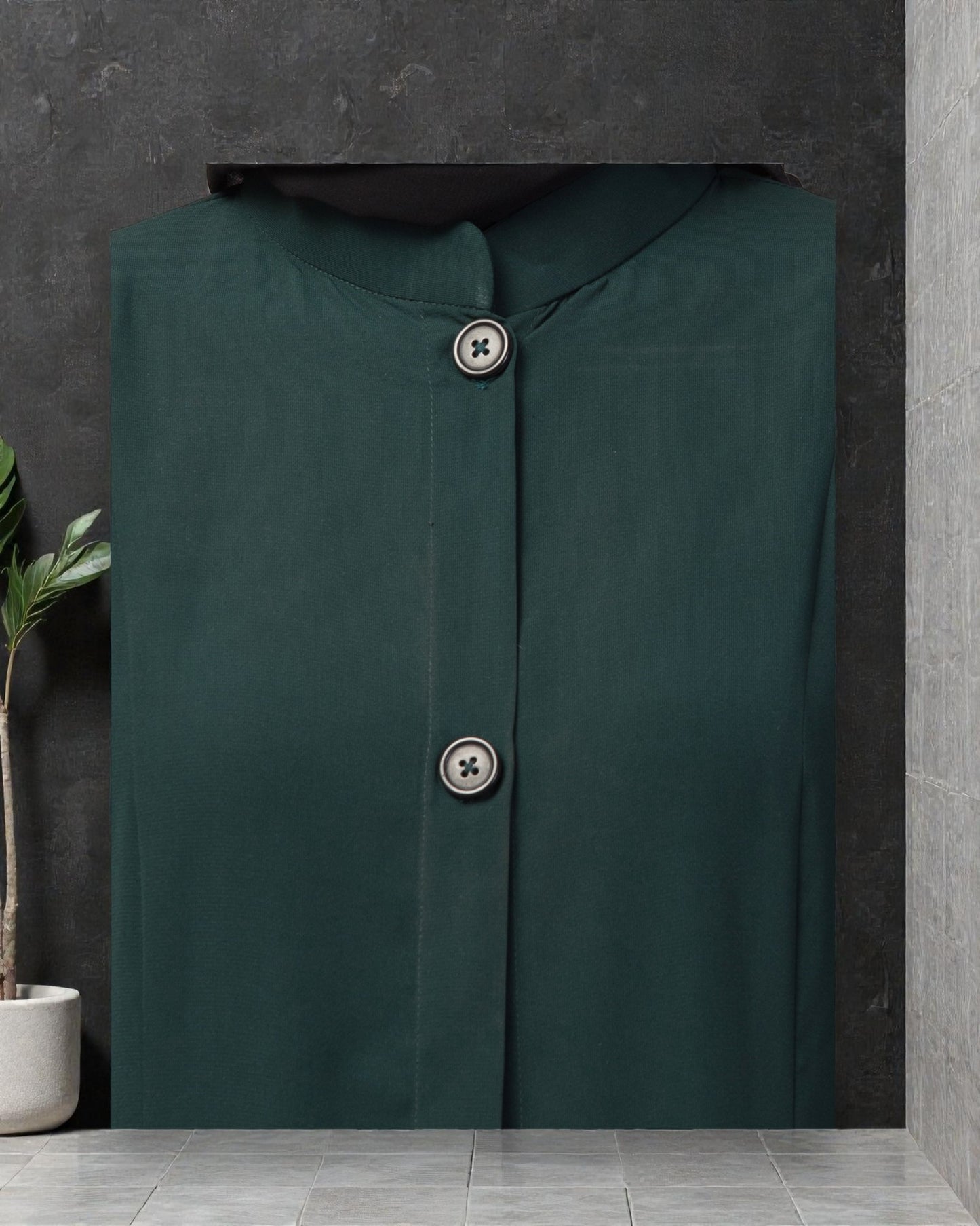 Dual Color- Front Open Abaya With Cuffs