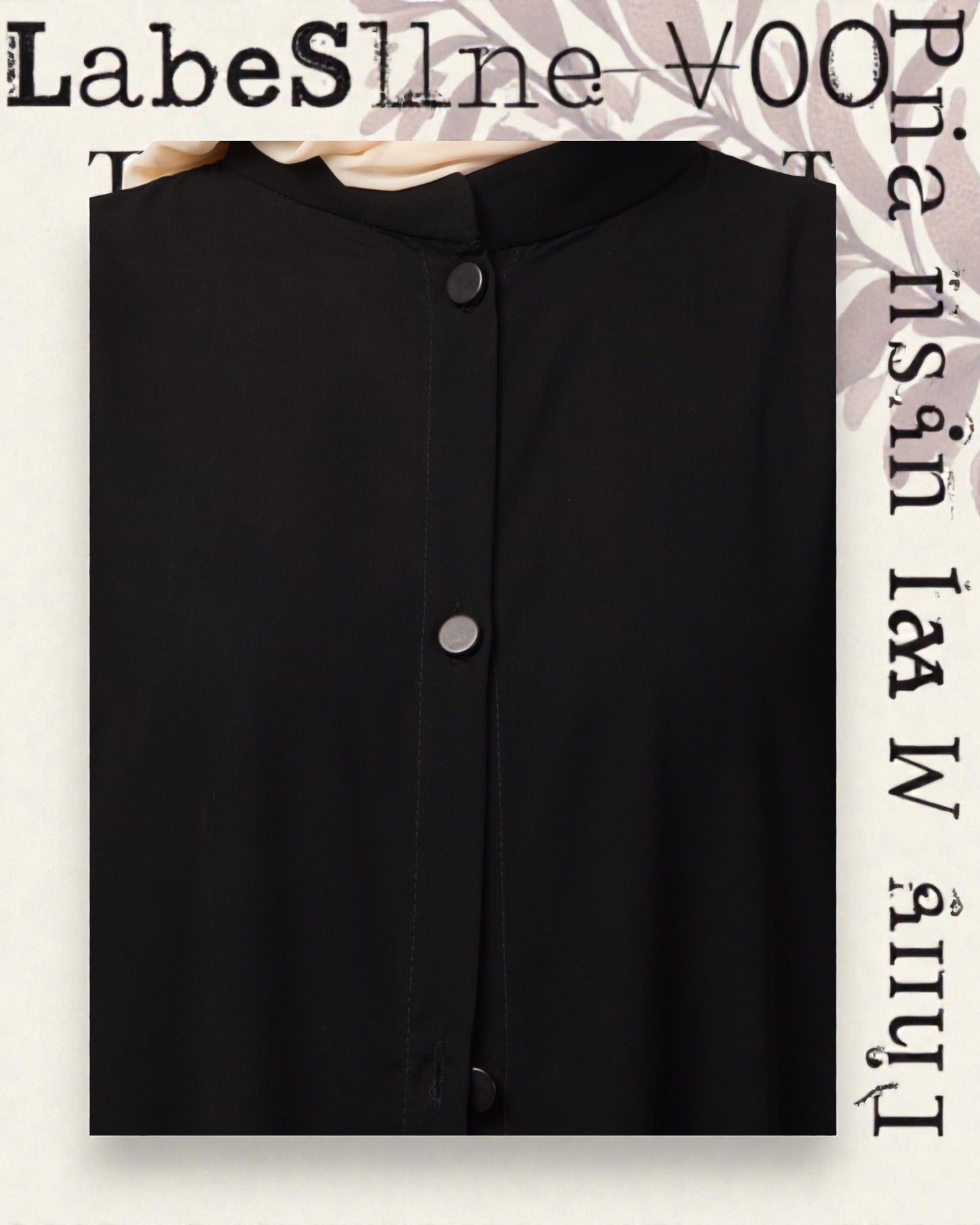 Front Open Abaya With Cuffed Sleeves