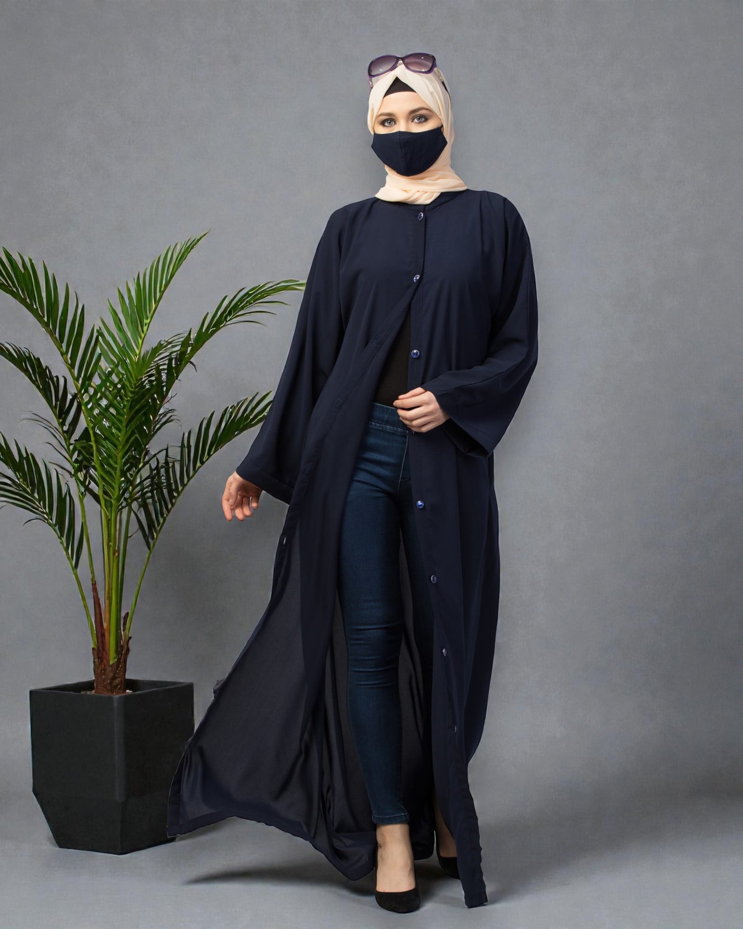 Front Open Abaya With Kimono Sleeves