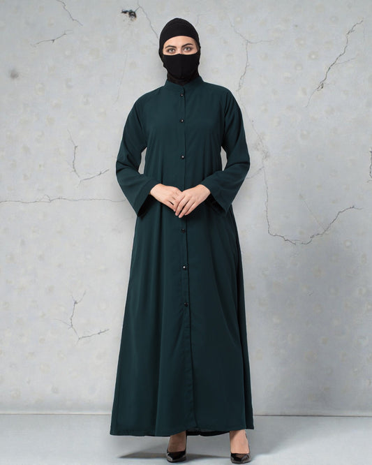 Musheco Front Open Abaya In Firdaus Fabric With Kimono Sleeves