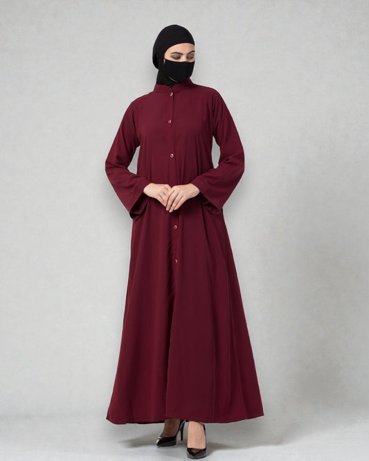 Musheco Front Open Abaya In Firdaus Fabric With Kimono Sleeves