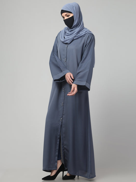 Front Open Abaya in Zoom Imported Fabric – Subtle Elegance with a Crushed Texture