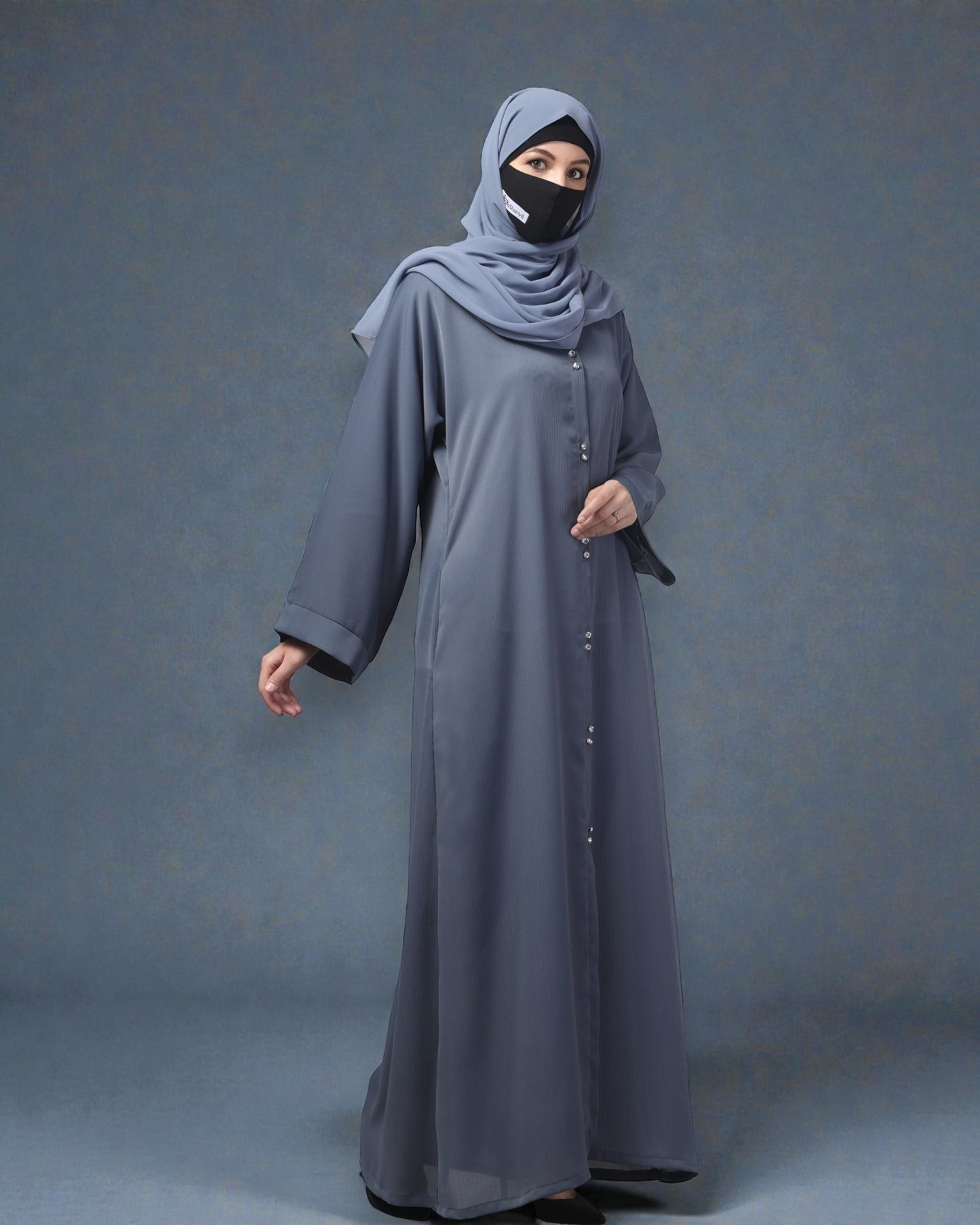 Front Open Abaya in Zoom Imported Fabric – Subtle Elegance with a Crushed Texture
