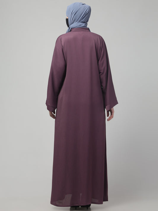 Front Open Abaya in Zoom Imported Fabric – Subtle Elegance with a Crushed Texture