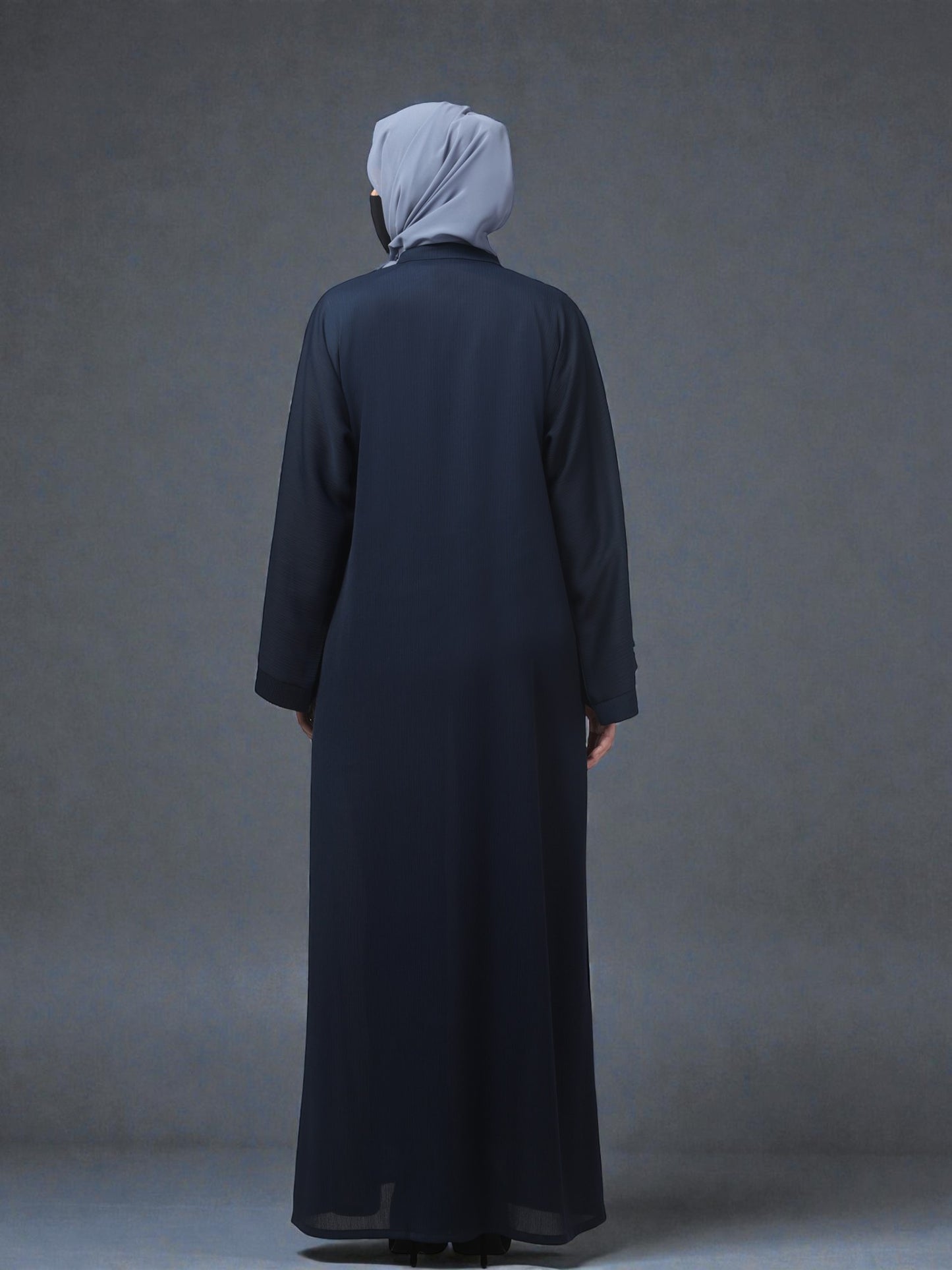 Front Open Abaya in Zoom Imported Fabric – Subtle Elegance with a Crushed Texture