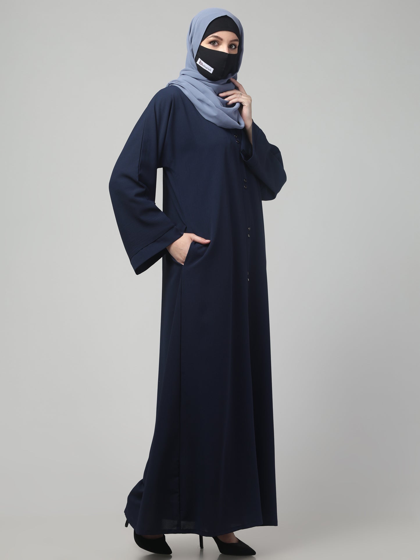Front Open Abaya in CYE Crush Polyester – Subtle Texture & Timeless Elegance
